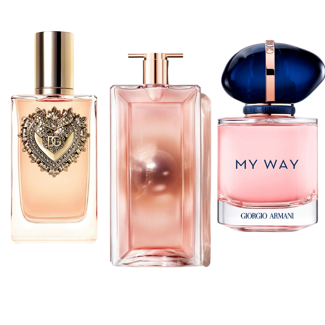 KIT CON 3 PERFUMES: Dolce & Gabbana Devotion, My Way Giorgio Armani, Lancôme Idôle (Eau de Parfum)